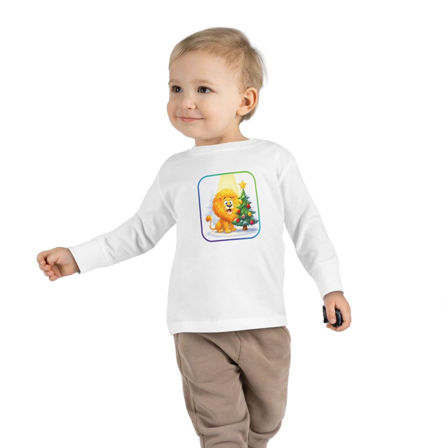 Leo Christmas-Themed Toddler Long Sleeve Tee