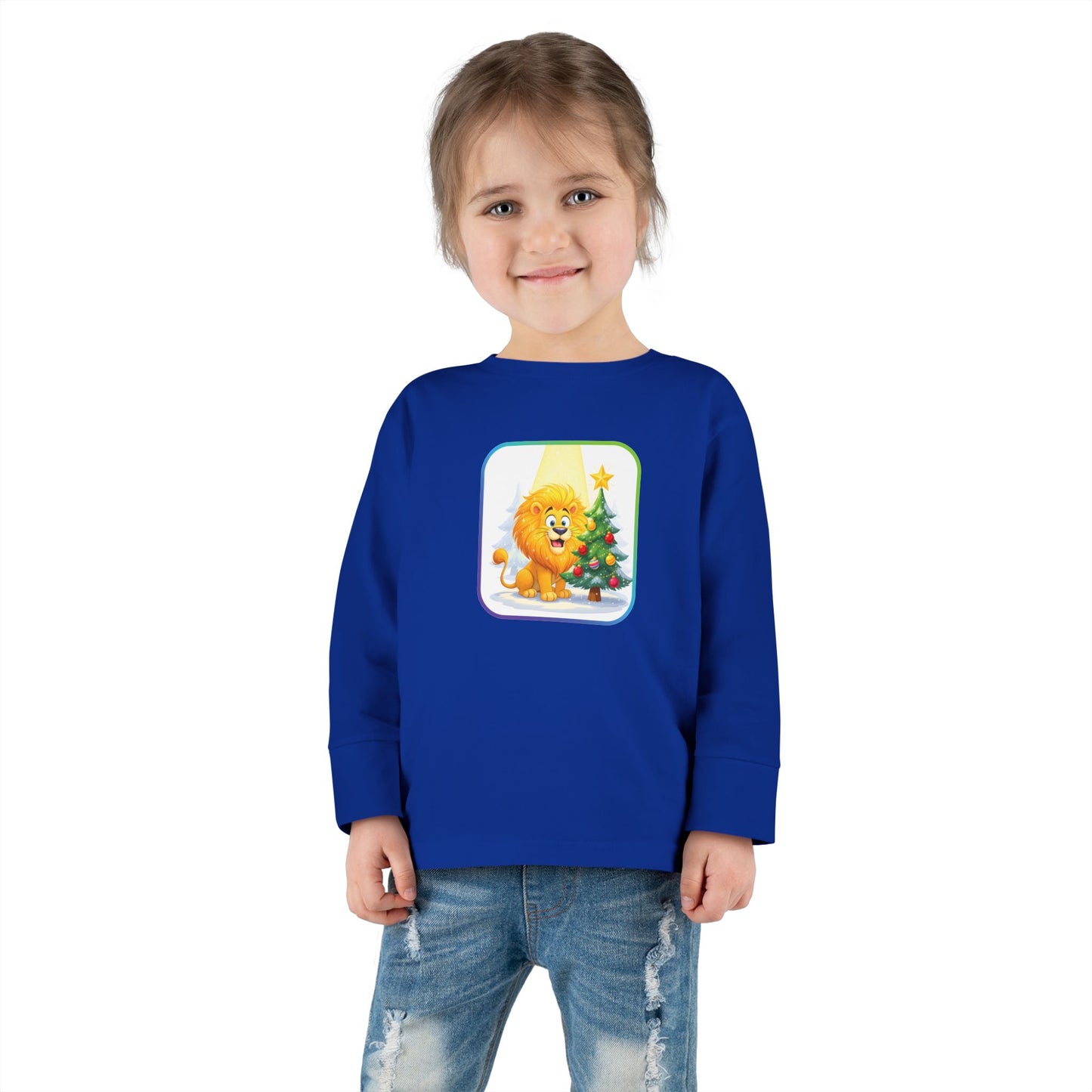 Leo Christmas-Themed Toddler Long Sleeve Tee