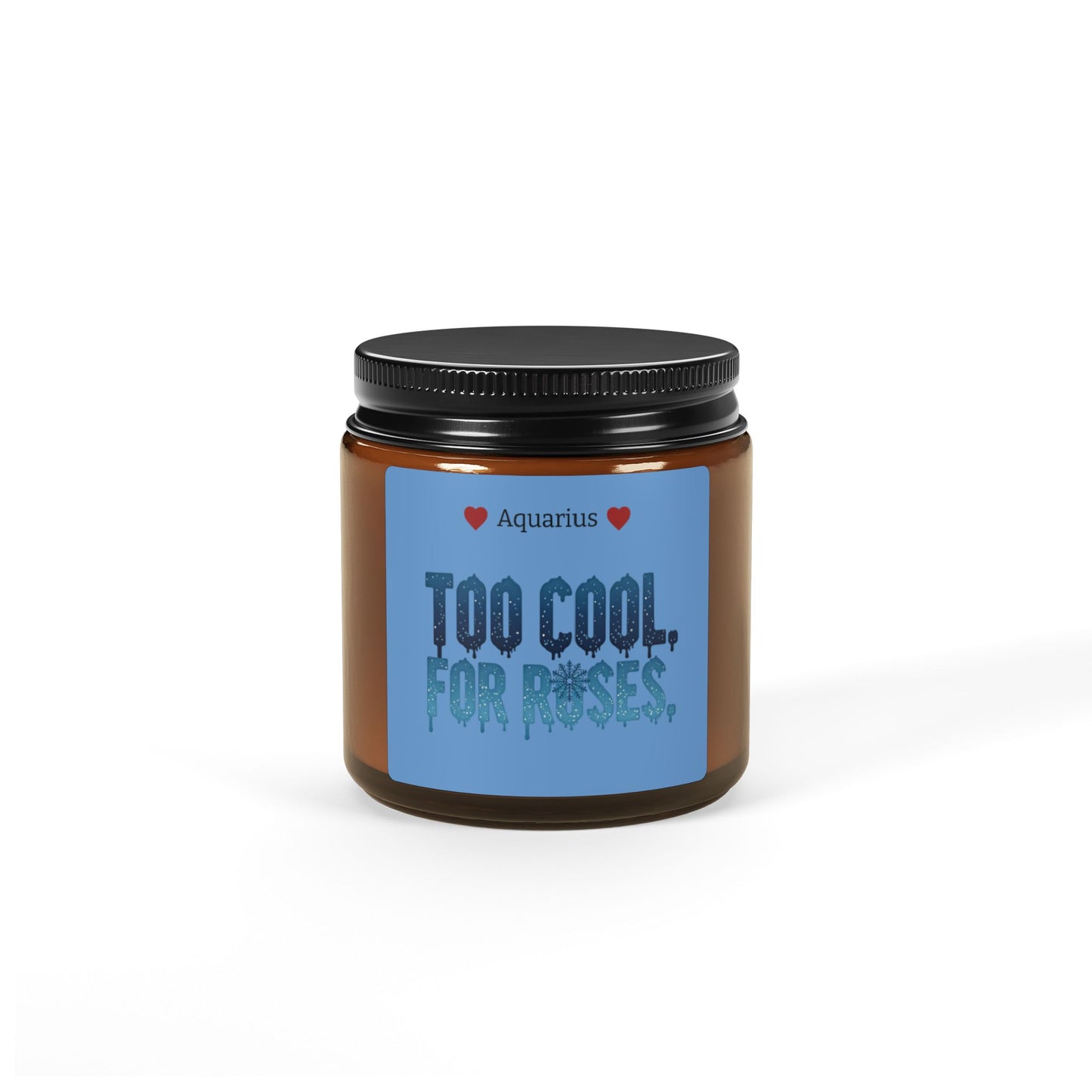 Aquarius 'Too Cool for Roses' Scented Soy Candle — Amber Jar