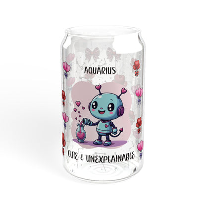 Aquarius Zodiac Sipper Glass - 16oz