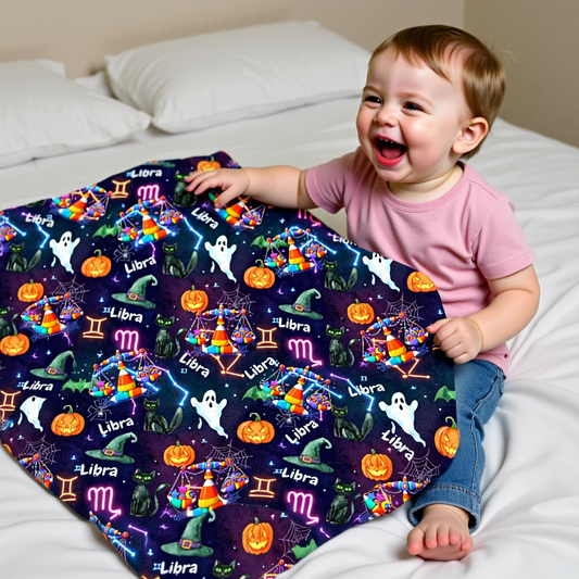 Libra Halloween-Themed Baby Blanket
