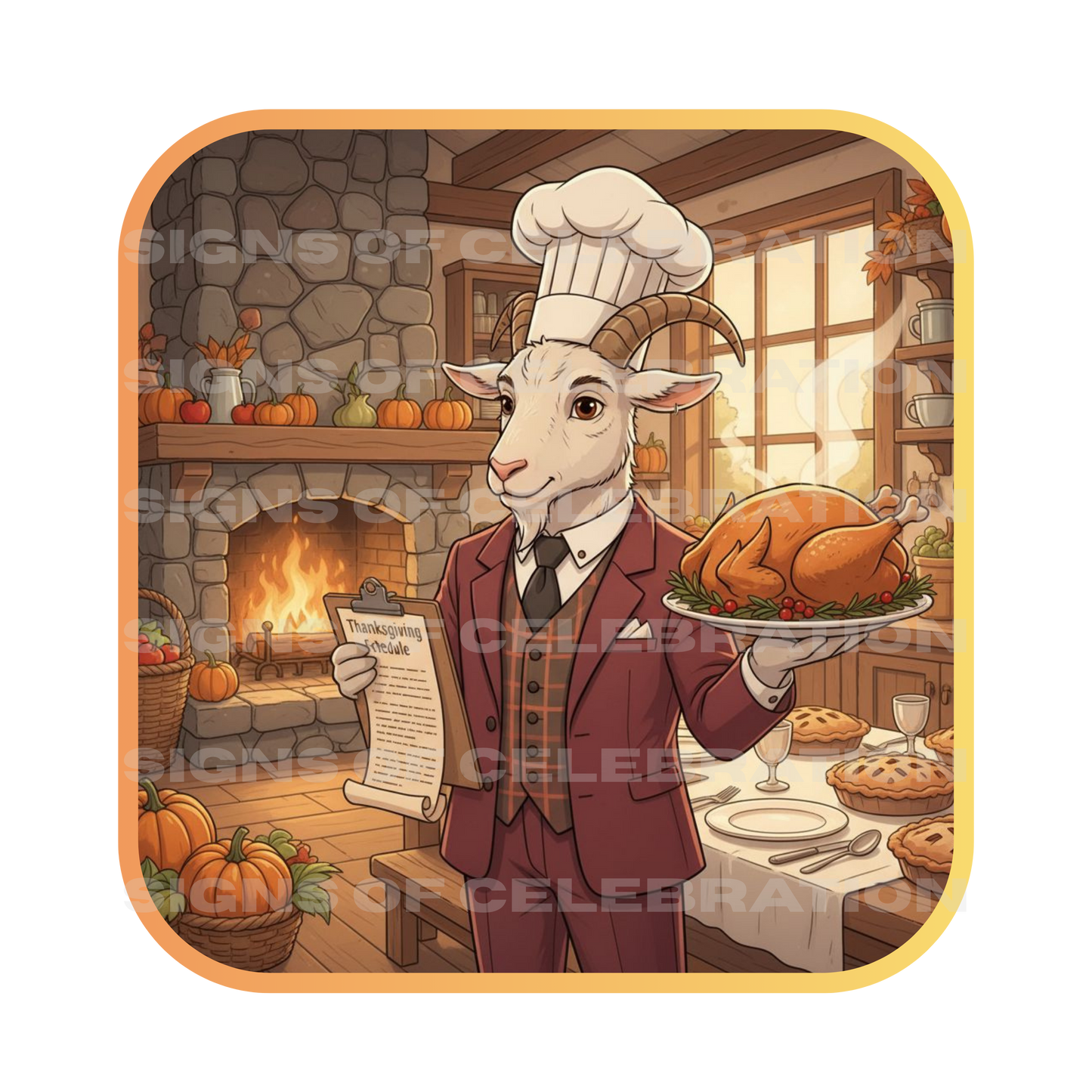 Capricorn Thanksgiving-Themed Unisex Heavy Cotton Tee