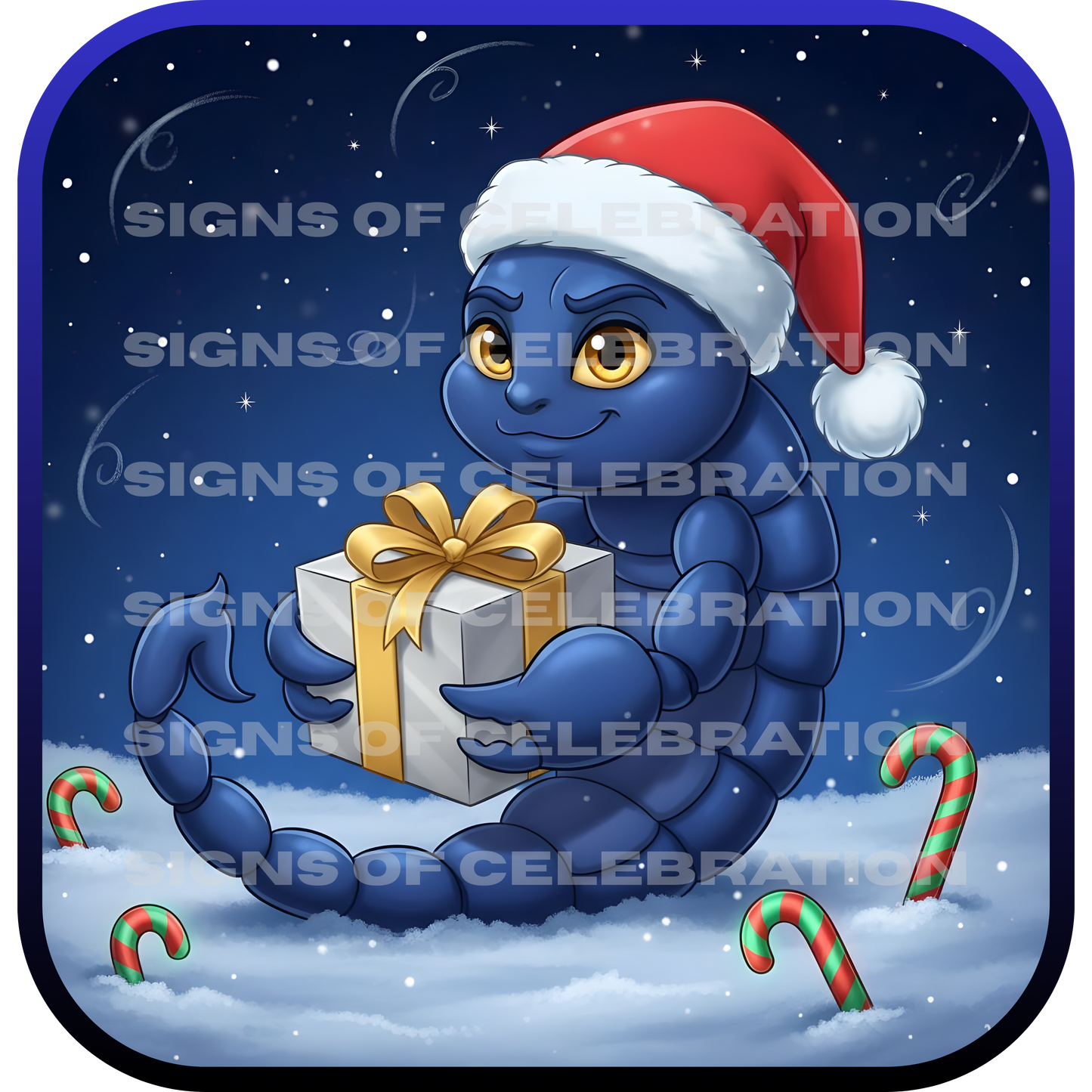 Scorpio Christmas-Themed Three Panel Fleece Hoodie