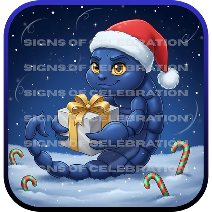 Scorpio Christmas-Themed Three Panel Fleece Hoodie