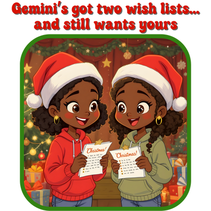 Gemini African-American Female Holiday Gift Wrap