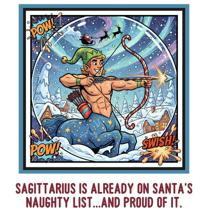 Sagittarius Christmas-Themed Three Panel Fleece Pullover #4