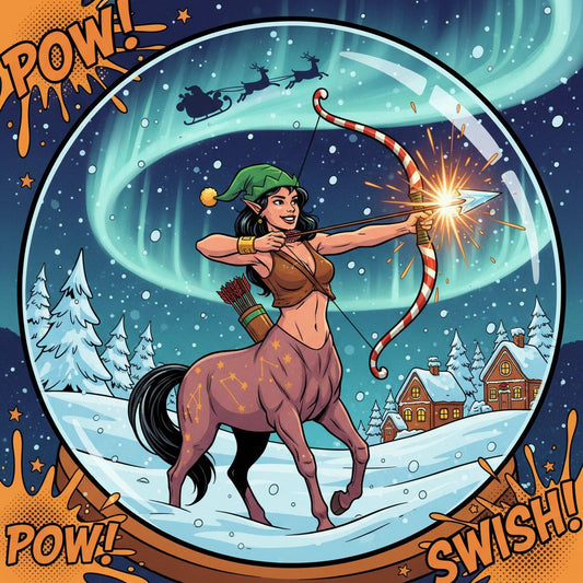 Sagittarius Christmas-Themed Three Panel Fleece Pullover