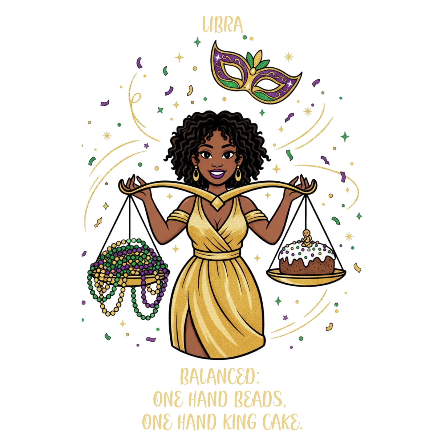 Libra Mardi Gras Three-Panel Fleece Hoodie