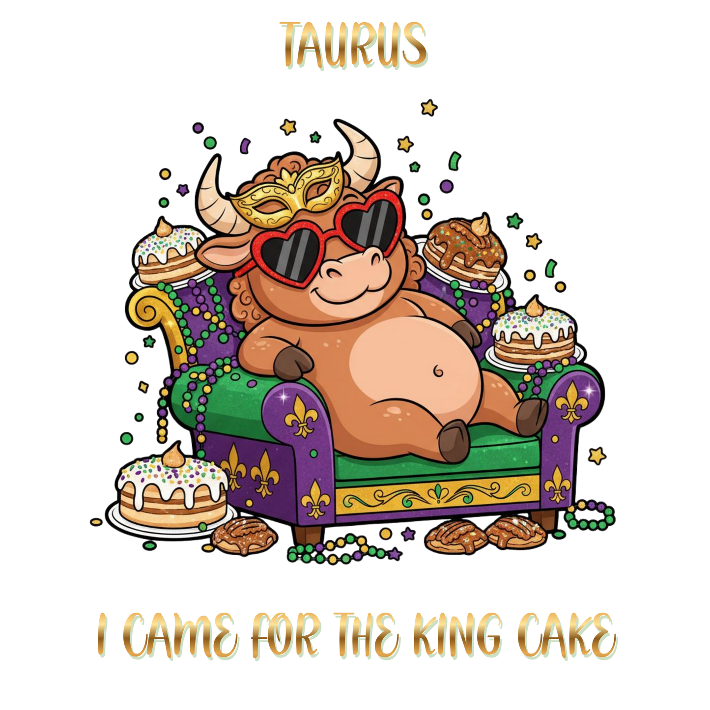 Taurus Mardi Gras Three-Panel Fleece Hoodie