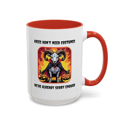Funny Aries Coffee Mug, Halloween Gift, Scary Aries Mug, Zodiac Sign Mug, Unique Coffee Cup