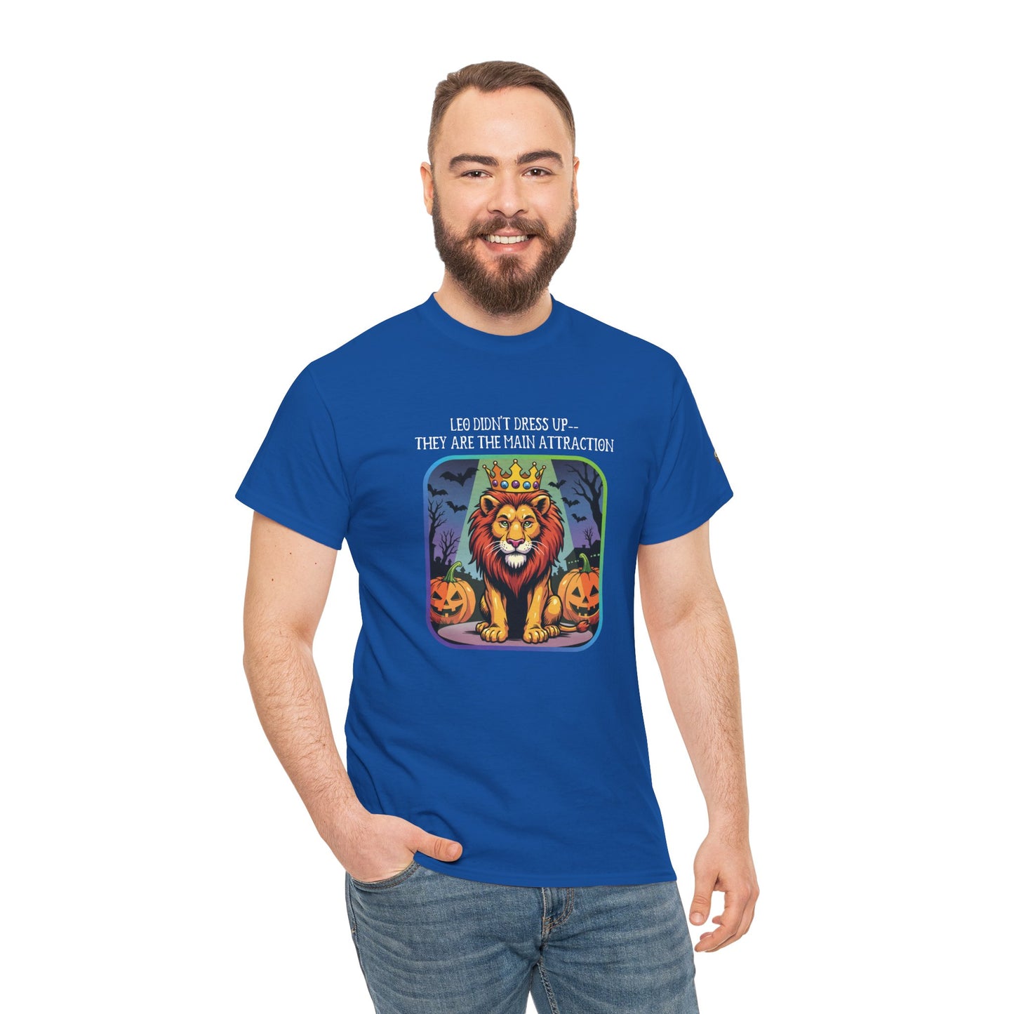 Leo Halloween Heavy Cotton Tee - Perfect for Men, Everyday Wear, Halloween Costume Alternative, Leo Gift