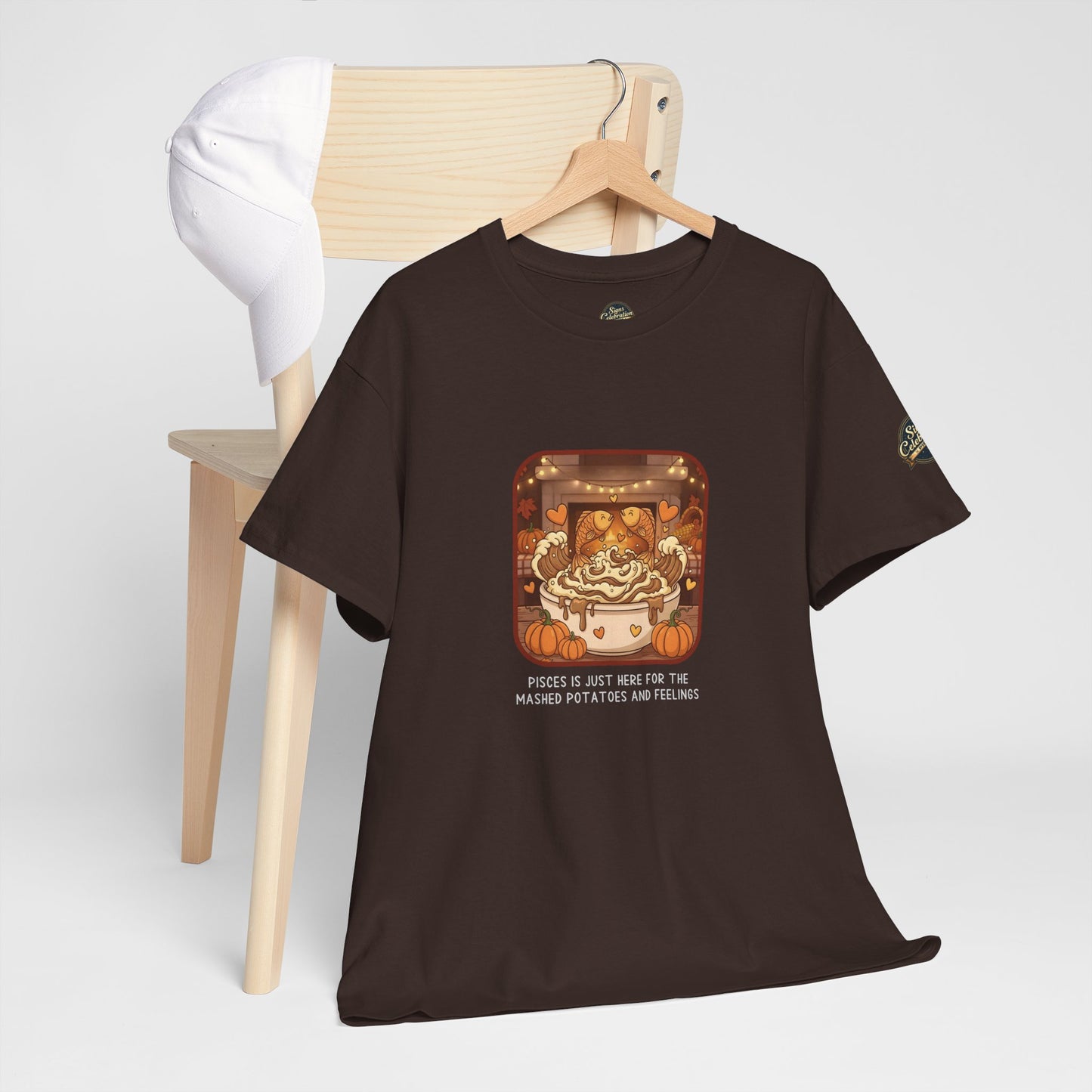 Pisces Thanksgiving-Themed Unisex Heavy Cotton Tee