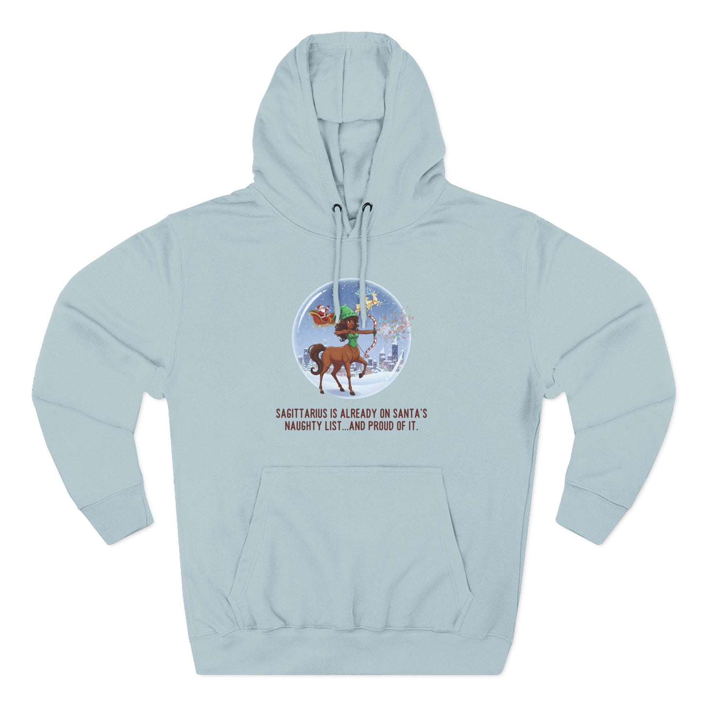 Sagittarius Christmas-Themed Three Panel Hoodie #2 Fleece Pullover