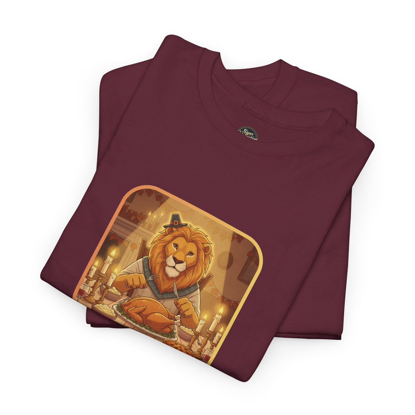Leo Thanksgiving-Themed Unisex Heavy Cotton Tee