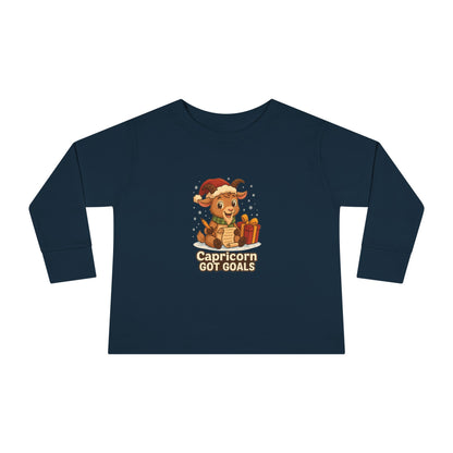 Capricorn Christmas-Themed Toddler Long Sleeve Tee