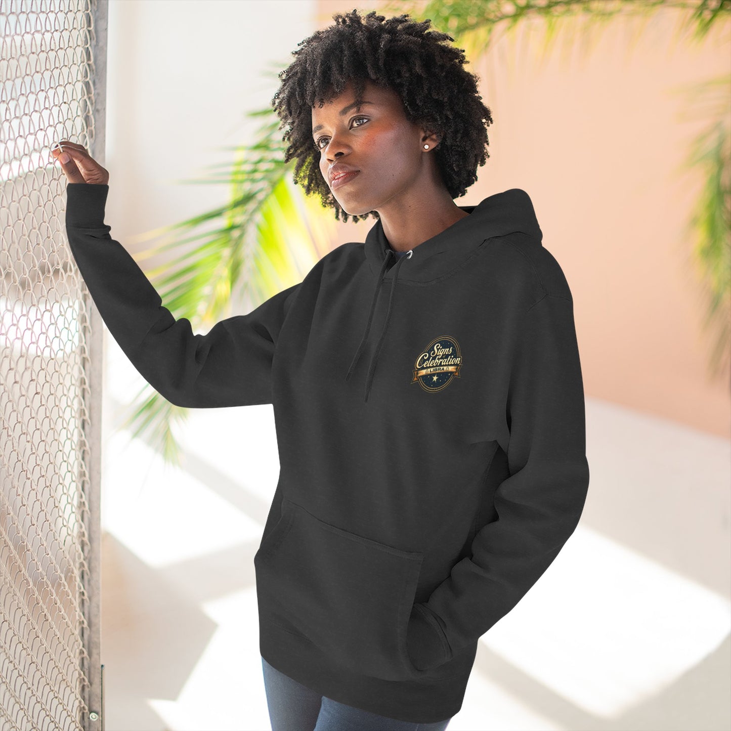 Libra Christmas-Themed Three Panel Fleece Hoodie for Her