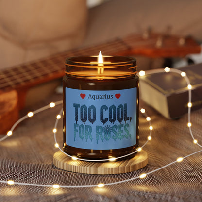 Aquarius 'Too Cool for Roses' Scented Soy Candle — Amber Jar