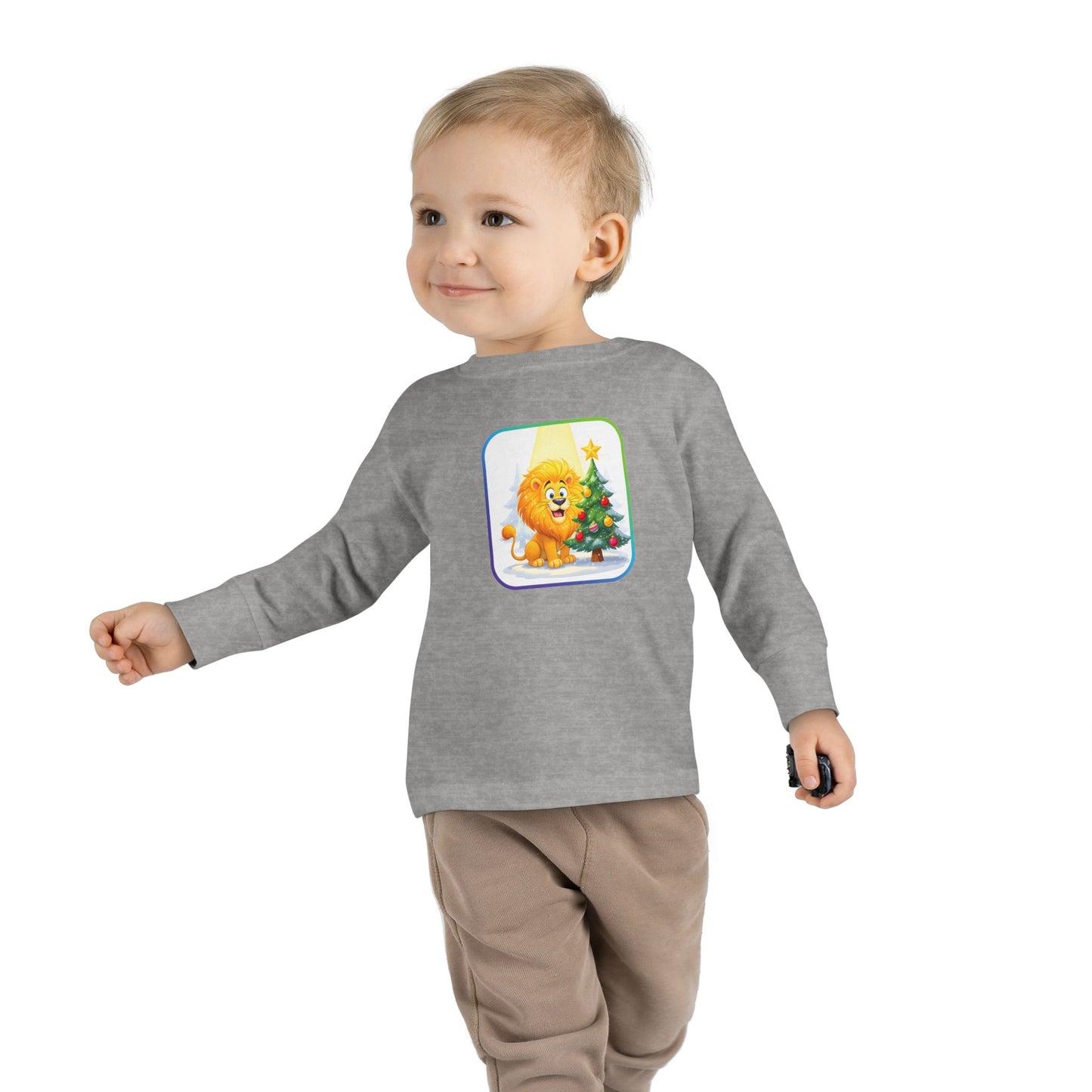 Leo Christmas-Themed Toddler Long Sleeve Tee