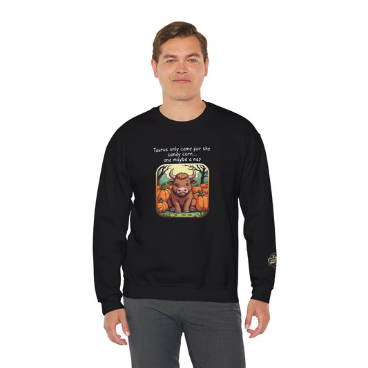 Halloween Taurus-Inspired Crewneck Sweatshirt for Men - Perfect for Spooky Season, Taurus Gift , Zodiac Gifts, Comfortable Style