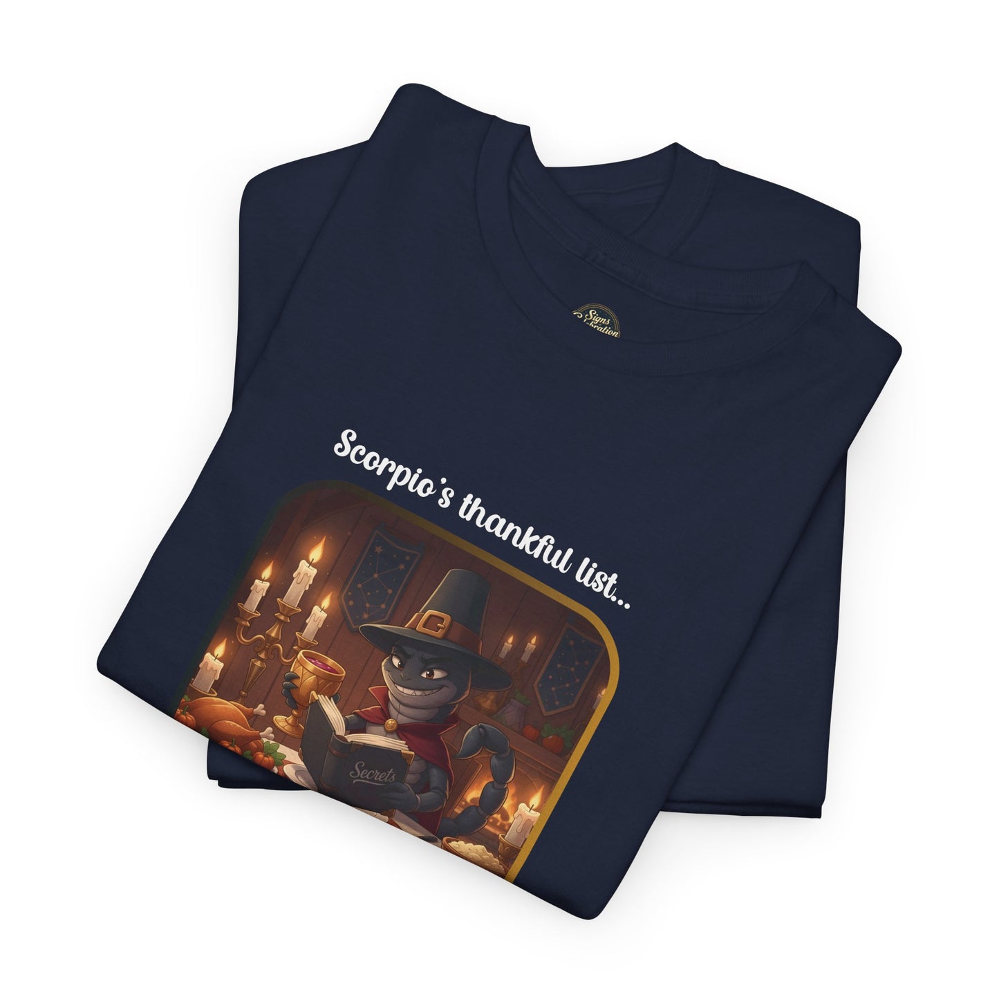 Scorpio Thanksgiving-Themed Unisex Heavy Cotton Tee