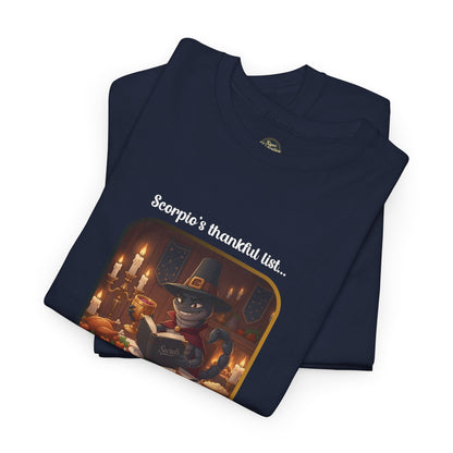 Scorpio Thanksgiving-Themed Unisex Heavy Cotton Tee