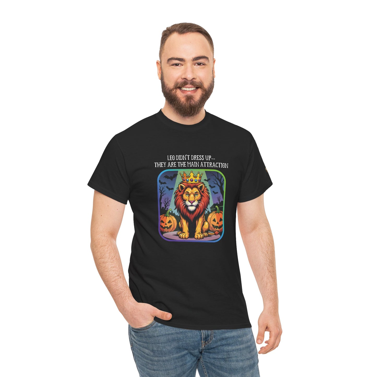 Leo Halloween Heavy Cotton Tee - Perfect for Men, Everyday Wear, Halloween Costume Alternative, Leo Gift