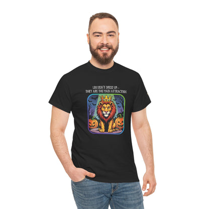 Leo Halloween Heavy Cotton Tee - Perfect for Men, Everyday Wear, Halloween Costume Alternative, Leo Gift
