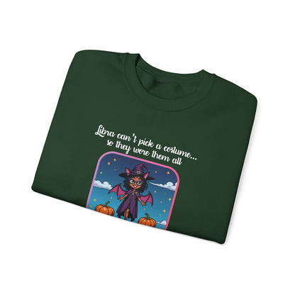 Halloween-themed Libra Inspired Ladies Crewneck Sweatshirt