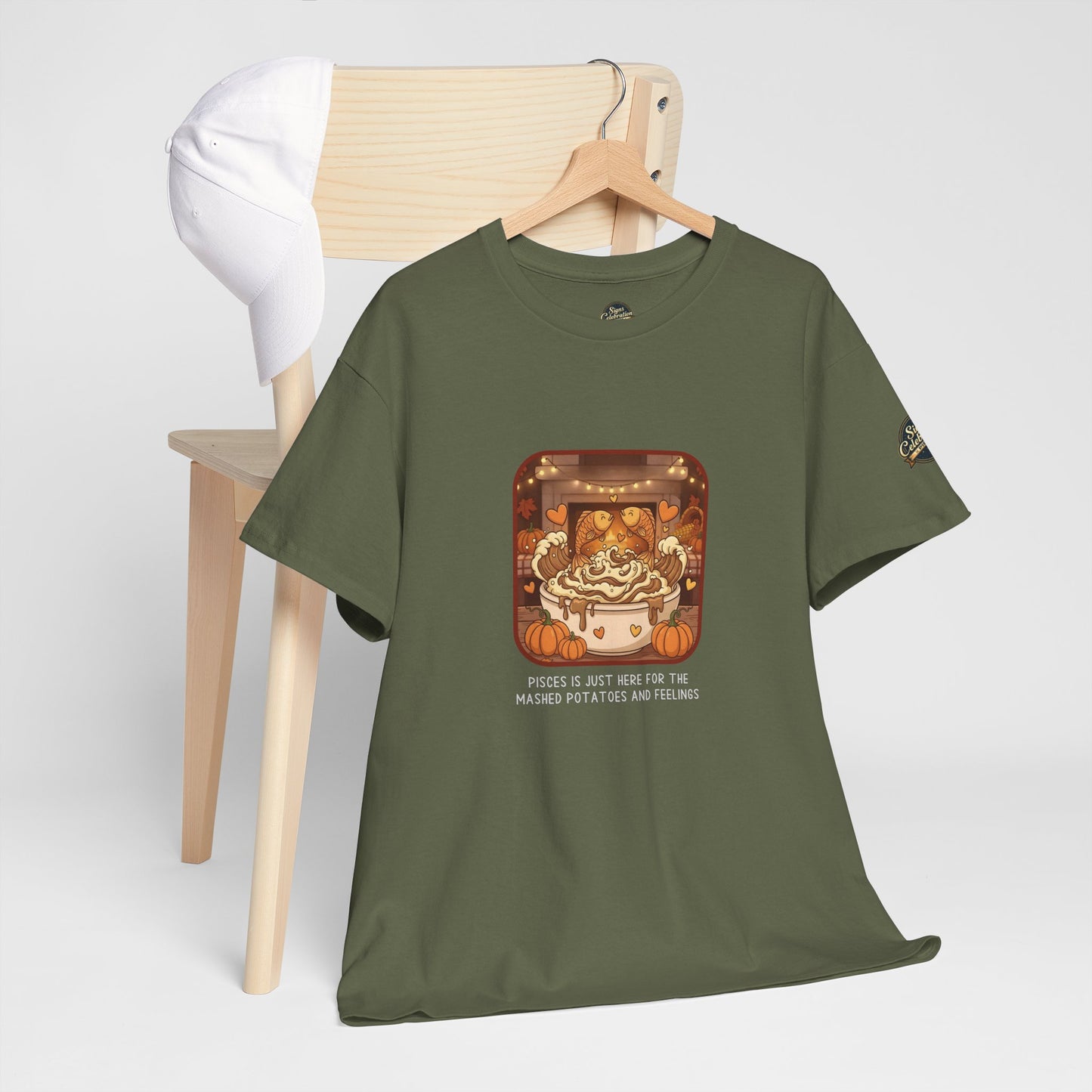 Pisces Thanksgiving-Themed Unisex Heavy Cotton Tee
