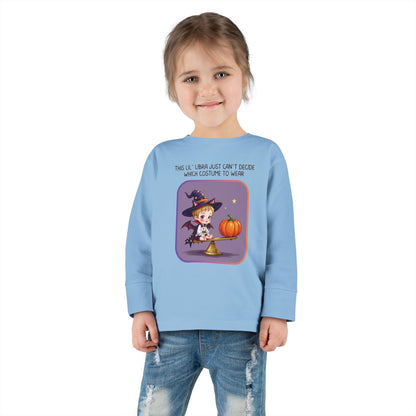Halloween-themed Libra Long Sleeve Tee - Libra Fashion for Kids, Spooky Season Outfit, Boo-tiful Gift, Trick or Treat Shirt, Zodiac Gift