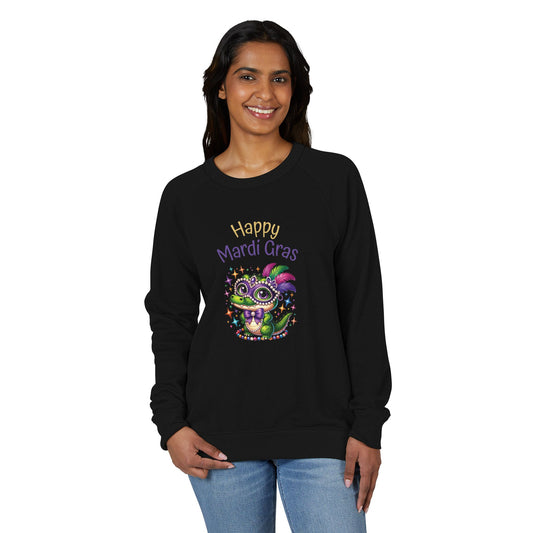 Happy Mardi Gras Masked Alligator Crewneck Sweatshirt