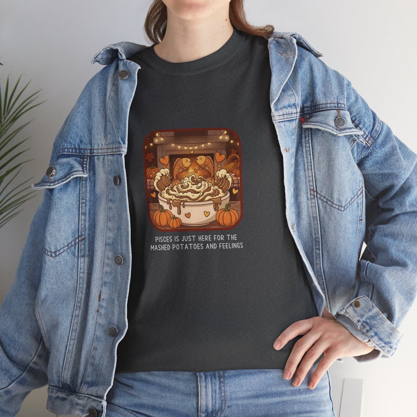 Pisces Thanksgiving-Themed Unisex Heavy Cotton Tee
