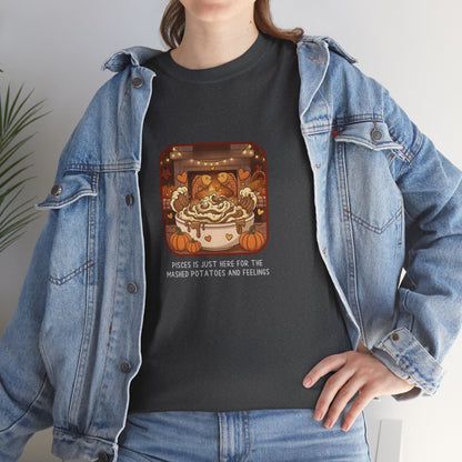 Pisces Thanksgiving-Themed Unisex Heavy Cotton Tee