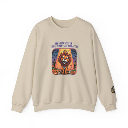 Leo Halloween Inspired Ladies Crewneck Sweatshirt, Cozy Astrology Gift, Halloween Apparel, Zodiac Inspired Clothing