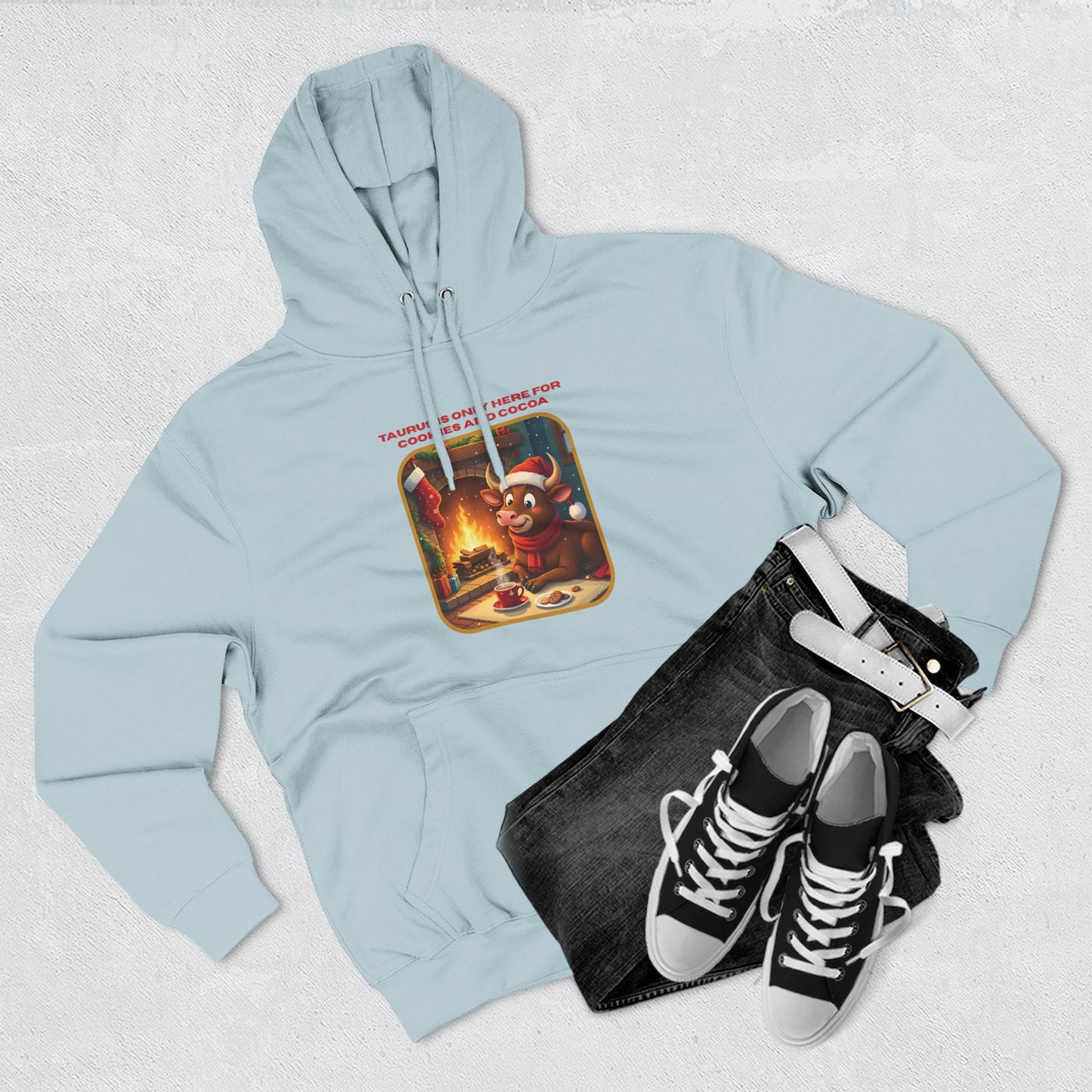 Taurus Christmas-Themed Three Panel Fleece Hoodie for Him