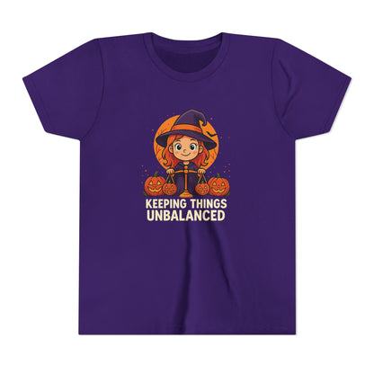 Libra Halloween Themed Youth Tee, Libra "Keeping Things Unbalanced" Design, Kids Halloween Shirt, Trick or Treat T-Shirt, Libra Zodiac Gift