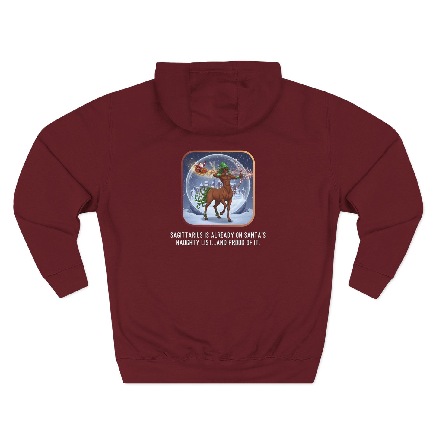 Sagittarius Christmas-Themed Hoodie Three Panel Fleece Pullover
