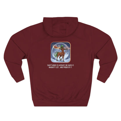 Sagittarius Christmas-Themed Hoodie Three Panel Fleece Pullover