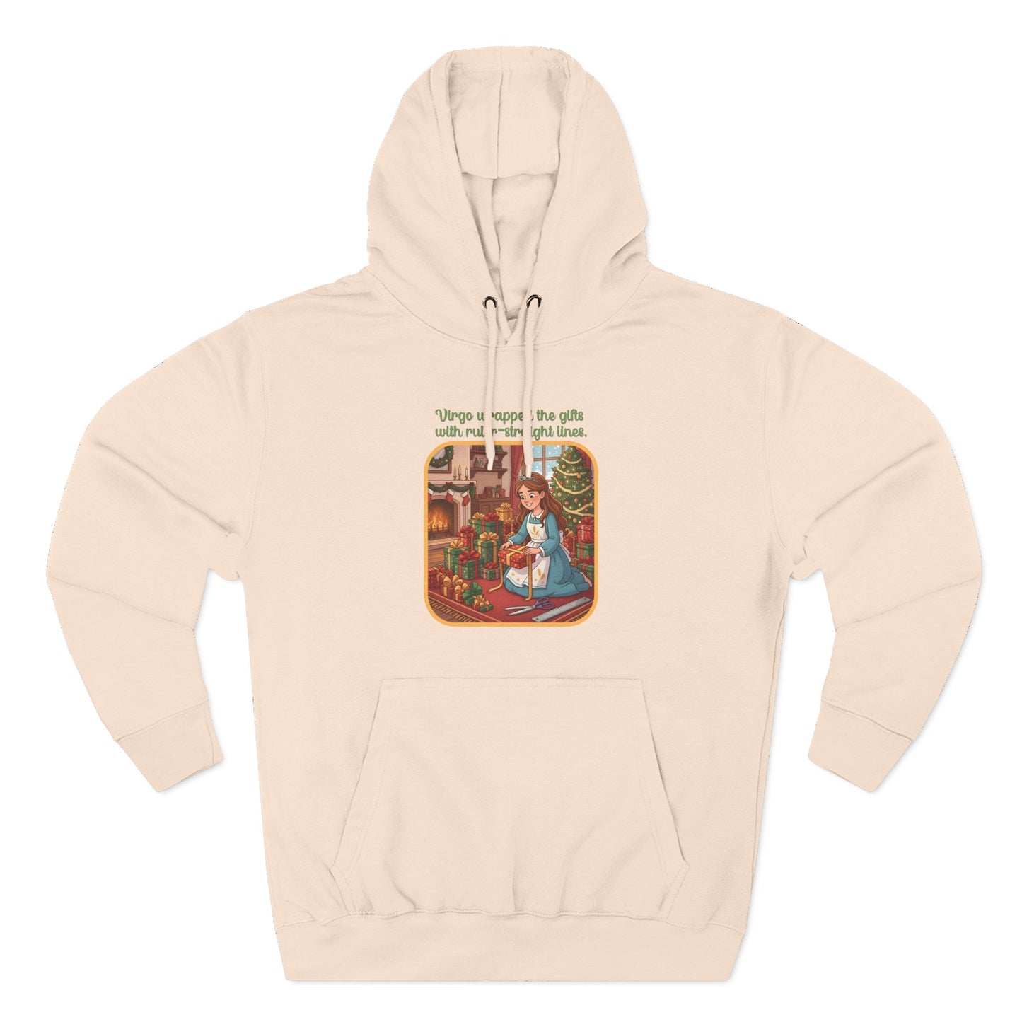 Virgo Christmas-Themed Three Panel Fleece Hoodie
