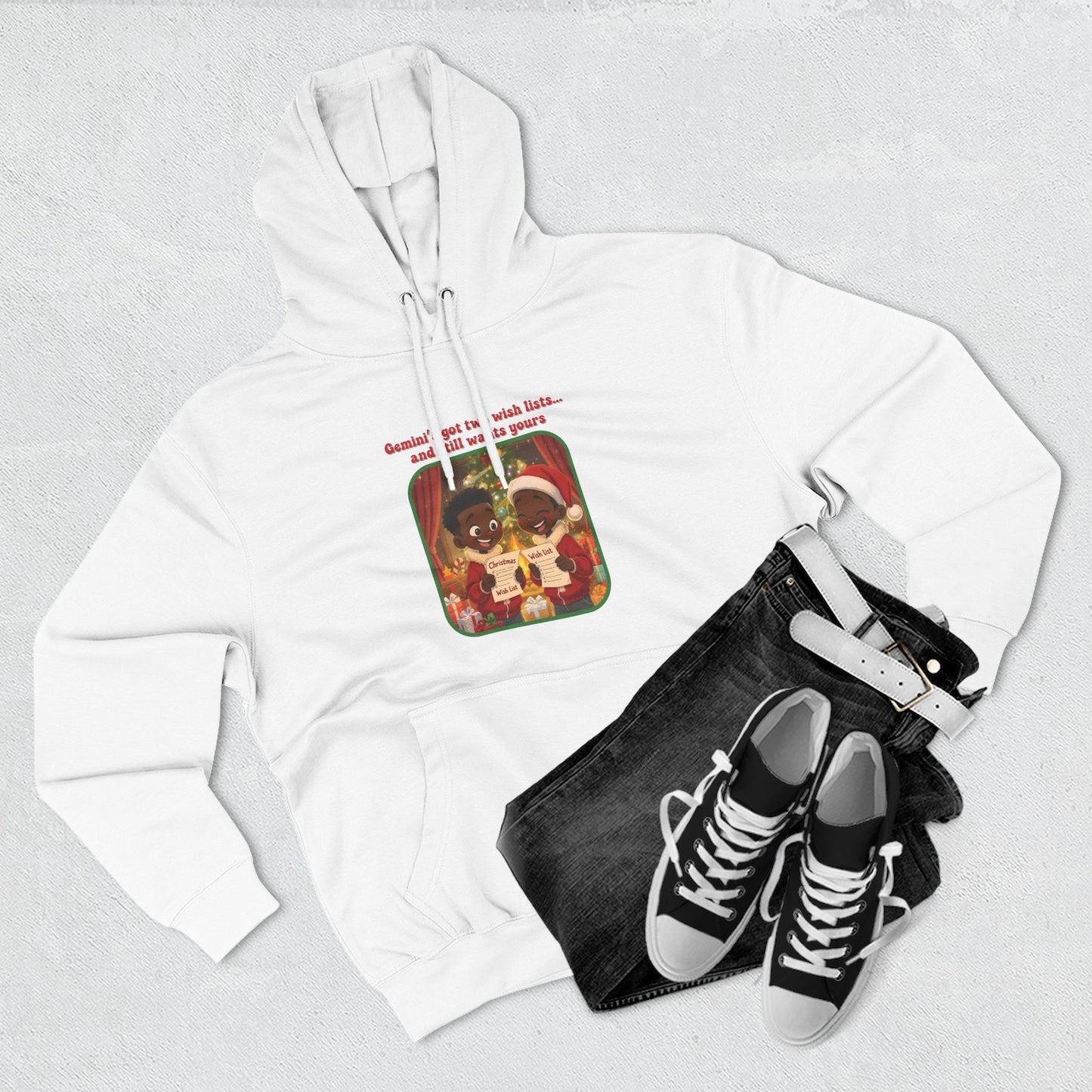 Gemini Christmas-Themed Three Panel Fleece Hoodie