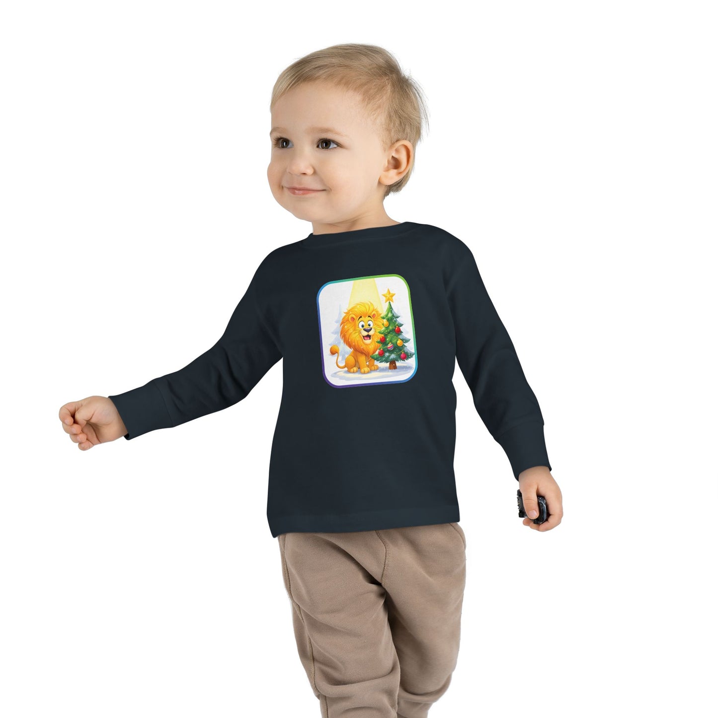 Leo Christmas-Themed Toddler Long Sleeve Tee