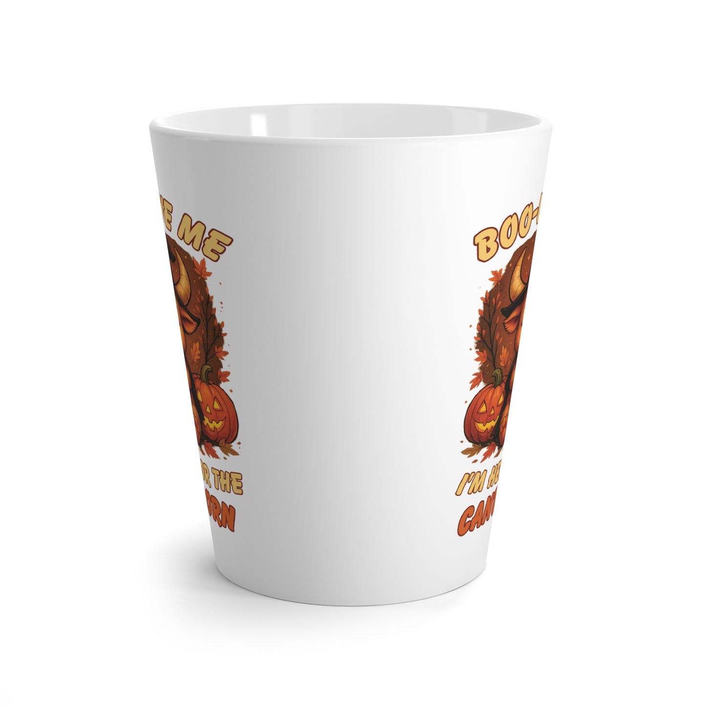 Halloween-Themed Taurus Latte Mug - Cozy Fall Latte Cup, Cute Coffee Cup, Birthday Gift for Taurus, Halloween Decor, Zodiac Inspired