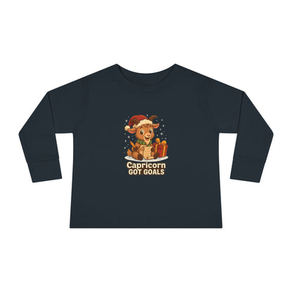 Capricorn Christmas-Themed Toddler Long Sleeve Tee