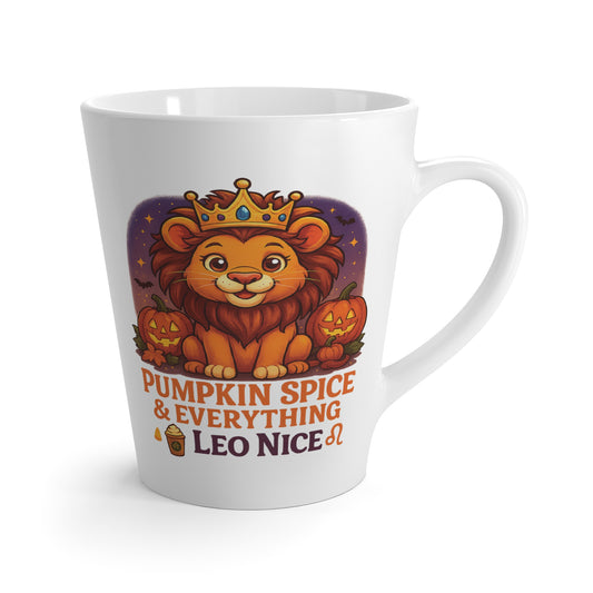Halloween-Themed Leo Pumpkin Spice Latte Mug - Cozy Fall Latte Cup, Cute Coffee Cup, Birthday Gift for Leo, Halloween Decor, Zodiac Inspired