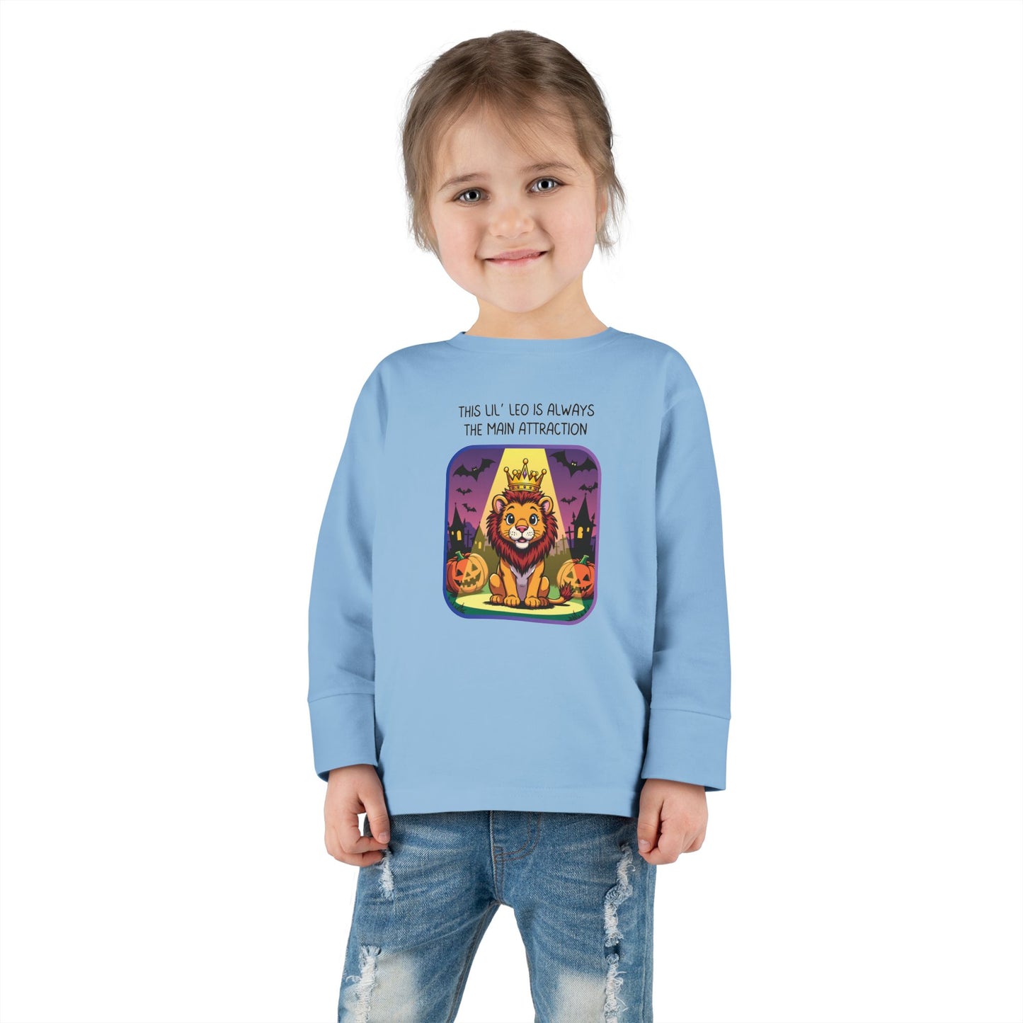 Leo Halloween Long Sleeve Tee - Leo Fashion for Kids, Spooky Season Outfit, Boo-tiful Gift, Trick or Treat Shirt, Zodiac Gift