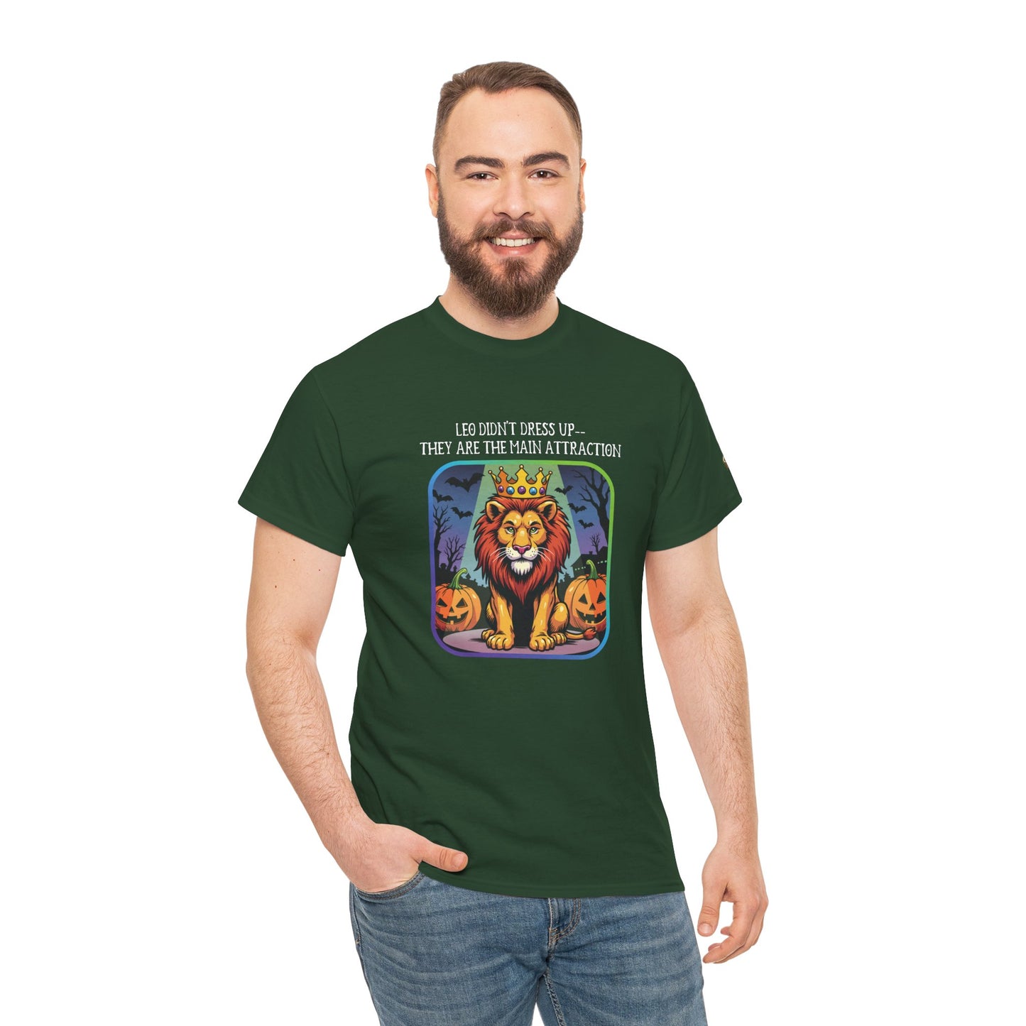 Leo Halloween Heavy Cotton Tee - Perfect for Men, Everyday Wear, Halloween Costume Alternative, Leo Gift