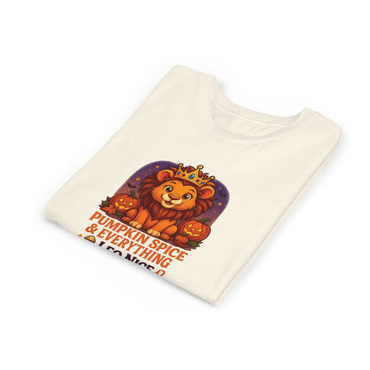Leo Halloween Themed Youth Tee, Pumpkin Spice Leo Design, Kids Halloween Shirt, Trick or Treat T-Shirt, Halloween Tee, Zodiac Gift for her