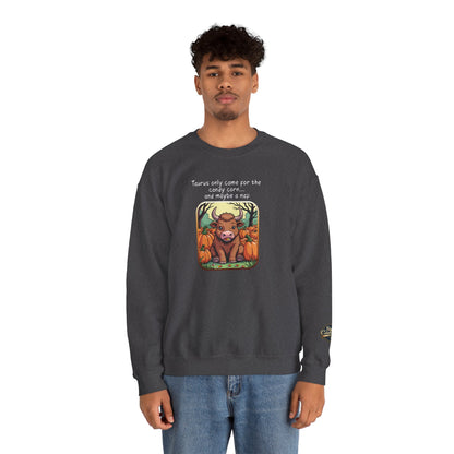 Halloween Taurus-Inspired Crewneck Sweatshirt for Men - Perfect for Spooky Season, Taurus Gift , Zodiac Gifts, Comfortable Style