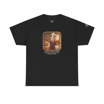 Capricorn Thanksgiving-Themed Unisex Heavy Cotton Tee