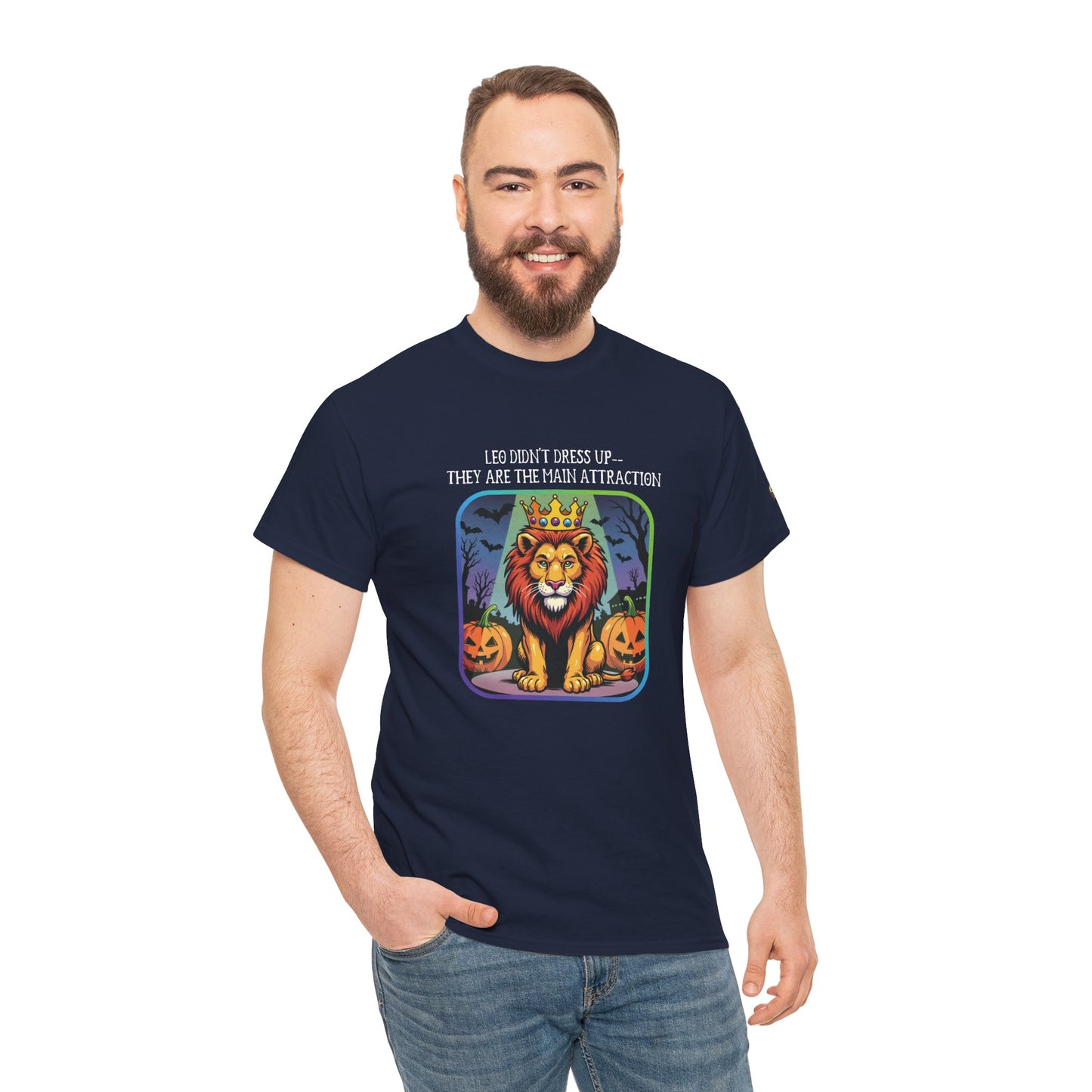 Leo Halloween Heavy Cotton Tee - Perfect for Men, Everyday Wear, Halloween Costume Alternative, Leo Gift